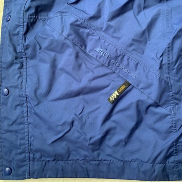 REI Gor-tex Rain Jacket with stow away hood, Mens Large, Blue - Picture 4 of 5